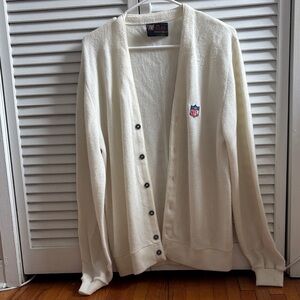 NFL White Cardigan Sweater